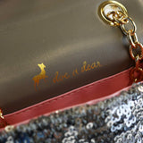 Floral Appliques Sequin Purse