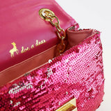 Floral Appliques Sequin Purse