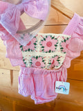 Cotton Crochet Romper & Headband