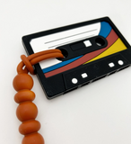 Cassette Tape Silicone Teether w/Clip