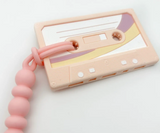 Cassette Tape Silicone Teether w/Clip