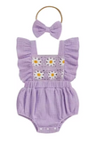 Cotton Crochet Romper & Headband