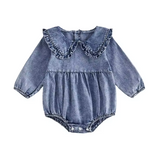 Darling Denim Ruffle Romper