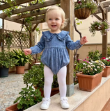 Darling Denim Ruffle Romper