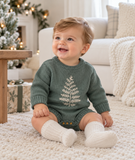 Little Spruce Embroidered Sweater Romper