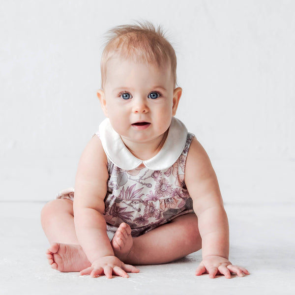 Vintage Floral Collar Romper