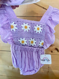 Cotton Crochet Romper & Headband