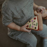 Pizza Slice - Organic Cotton Crochet Baby Toy Rattle