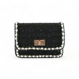Pearl Trim Tweed Purse