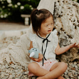 Playful Narwhal Baby Rattle – Handmade Organic Cotton Toy