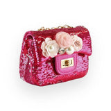 Floral Appliques Sequin Purse