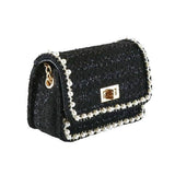 Pearl Trim Tweed Purse