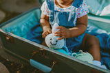 Playful Narwhal Baby Rattle – Handmade Organic Cotton Toy