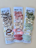 Set of 10 Bow Barrettes - Latte