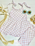 Winnie 2Pc Dress Set - Blush Check