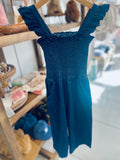 Denim Ruffle Jumpsuit