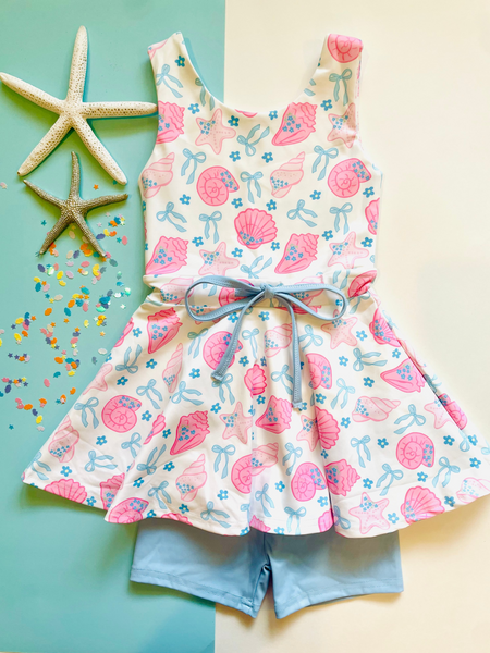 Shell Yeah! Tie-Waist Active Dress Set