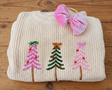 Embroidered Tree Sweater - Oatmeal