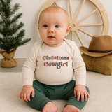Christmas Cowgirl Long Sleeve Graphic Bodysuit