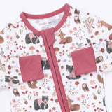 Southern Woodland Animals - Pink Bamboo Romper